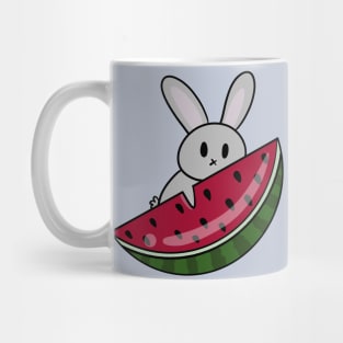 Bunny holding watermelon slice Mug